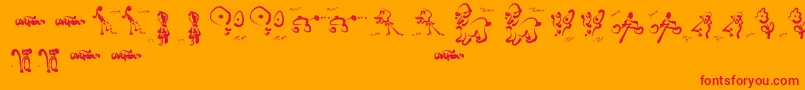CartoonsAbstract Font – Red Fonts on Orange Background