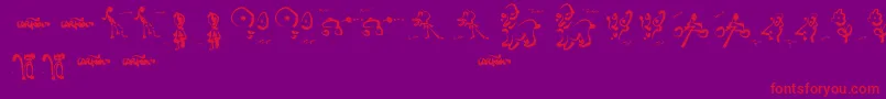 CartoonsAbstract-Schriftart – Rote Schriften auf violettem Hintergrund