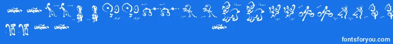 CartoonsAbstract Font – White Fonts on Blue Background