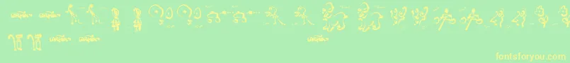 CartoonsAbstract Font – Yellow Fonts on Green Background