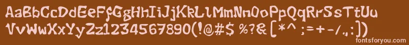Evilgreenplant1 Font – Pink Fonts on Brown Background