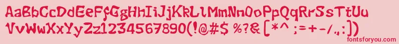 Evilgreenplant1 Font – Red Fonts on Pink Background