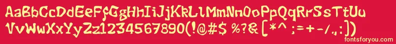 Evilgreenplant1 Font – Yellow Fonts on Red Background