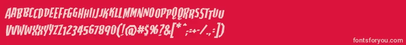 HighjinksbbItal Font – Pink Fonts on Red Background