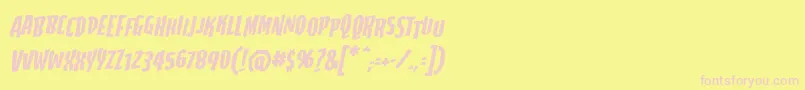 HighjinksbbItal Font – Pink Fonts on Yellow Background