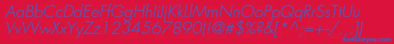 FavoritlightcItalic Font – Blue Fonts on Red Background