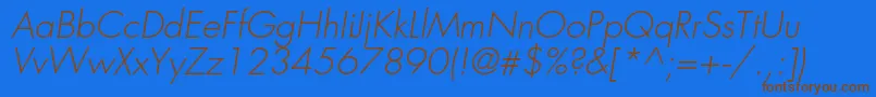 FavoritlightcItalic Font – Brown Fonts on Blue Background