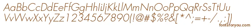 Шрифт FavoritlightcItalic – коричневые шрифты на белом фоне