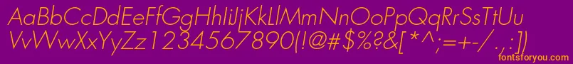 FavoritlightcItalic Font – Orange Fonts on Purple Background