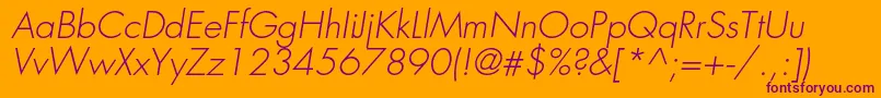 Шрифт FavoritlightcItalic – фиолетовые шрифты на оранжевом фоне