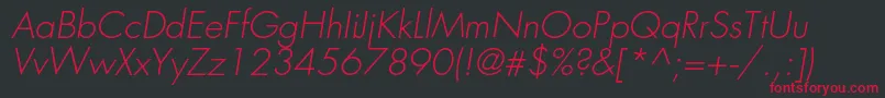 フォントFavoritlightcItalic – 黒い背景に赤い文字