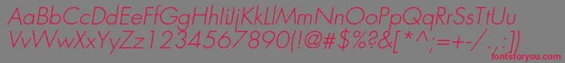 FavoritlightcItalic Font – Red Fonts on Gray Background