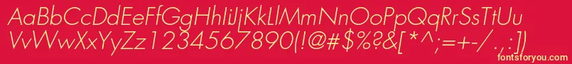 FavoritlightcItalic Font – Yellow Fonts on Red Background