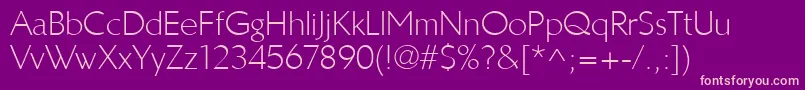 LinotypeBreweryLight Font – Pink Fonts on Purple Background