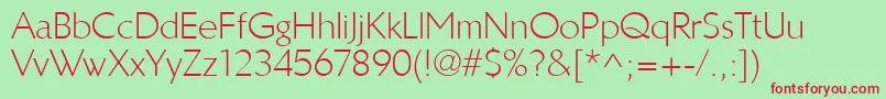 LinotypeBreweryLight Font – Red Fonts on Green Background