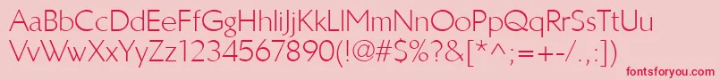 LinotypeBreweryLight Font – Red Fonts on Pink Background