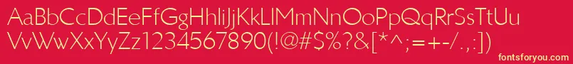 LinotypeBreweryLight Font – Yellow Fonts on Red Background
