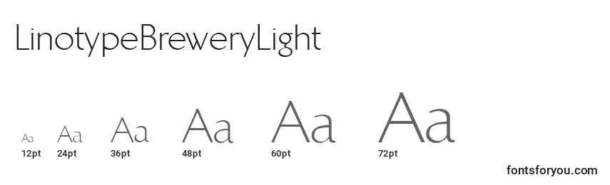 Размеры шрифта LinotypeBreweryLight