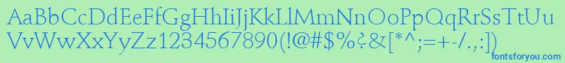 StempelSchneidlerLtLight Font – Blue Fonts on Green Background