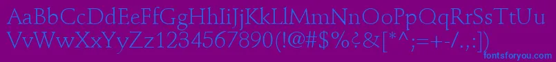 StempelSchneidlerLtLight Font – Blue Fonts on Purple Background