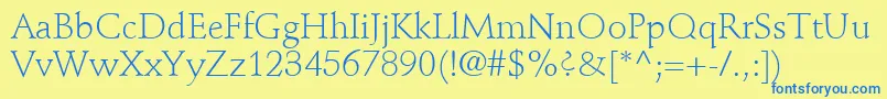 StempelSchneidlerLtLight Font – Blue Fonts on Yellow Background