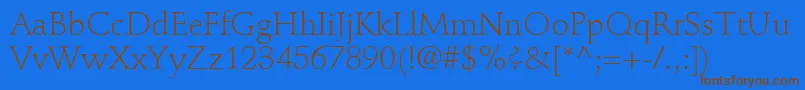 StempelSchneidlerLtLight Font – Brown Fonts on Blue Background