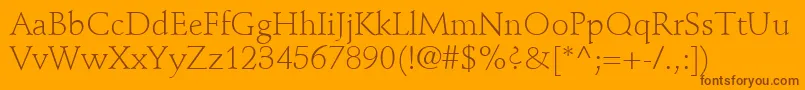 StempelSchneidlerLtLight Font – Brown Fonts on Orange Background