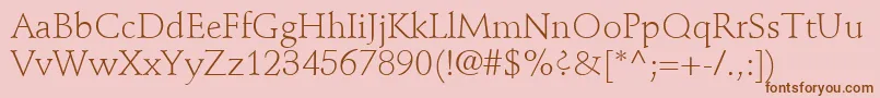 StempelSchneidlerLtLight Font – Brown Fonts on Pink Background
