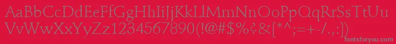 StempelSchneidlerLtLight Font – Gray Fonts on Red Background