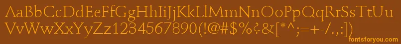 StempelSchneidlerLtLight Font – Orange Fonts on Brown Background