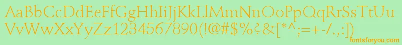 StempelSchneidlerLtLight Font – Orange Fonts on Green Background