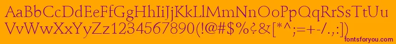 StempelSchneidlerLtLight Font – Purple Fonts on Orange Background