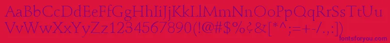 StempelSchneidlerLtLight Font – Purple Fonts on Red Background