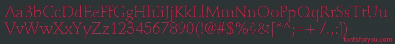 StempelSchneidlerLtLight Font – Red Fonts on Black Background