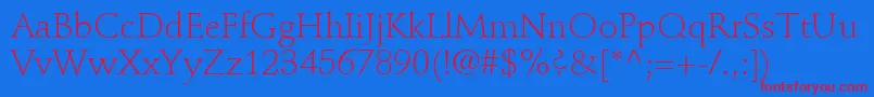 StempelSchneidlerLtLight Font – Red Fonts on Blue Background