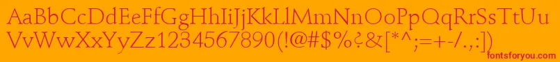 StempelSchneidlerLtLight Font – Red Fonts on Orange Background