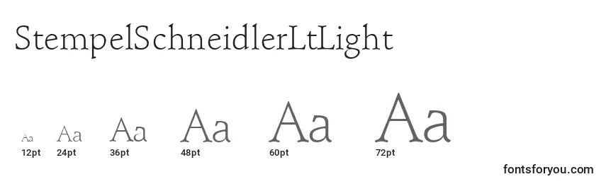 Размеры шрифта StempelSchneidlerLtLight