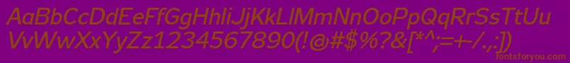 Zeppelin32Italic Font – Brown Fonts on Purple Background