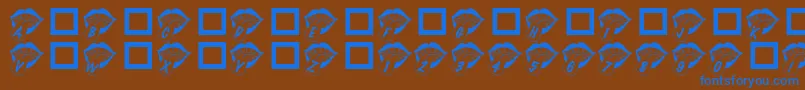 Rmmouthy Font – Blue Fonts on Brown Background