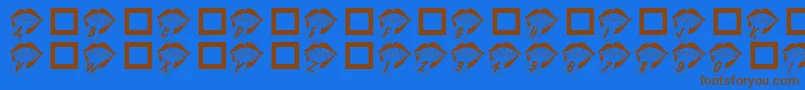 Rmmouthy Font – Brown Fonts on Blue Background