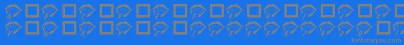 Fonte Rmmouthy – fontes cinzas em um fundo azul