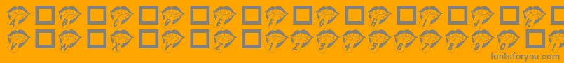 Rmmouthy-Schriftart – Graue Schriften auf orangefarbenem Hintergrund