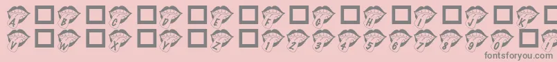 Fonte Rmmouthy – fontes cinzas em um fundo rosa