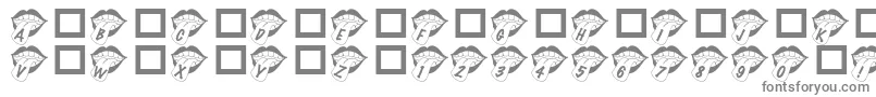 Rmmouthy-fontti – harmaat kirjasimet valkoisella taustalla