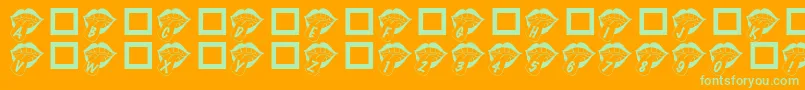 Rmmouthy Font – Green Fonts on Orange Background