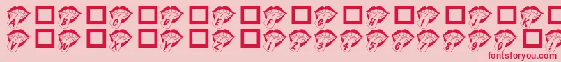 フォントRmmouthy – ピンクの背景に赤い文字