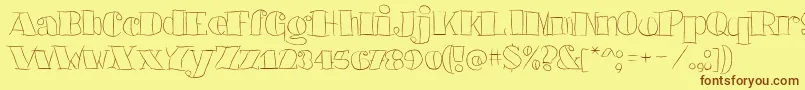 Barkantsvit Font – Brown Fonts on Yellow Background