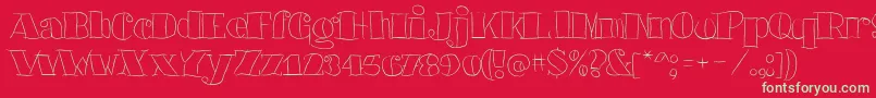 Barkantsvit Font – Green Fonts on Red Background
