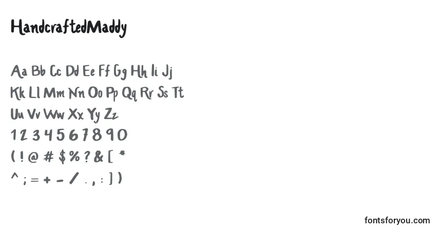 Czcionka HandcraftedMaddy – alfabet, cyfry, specjalne znaki