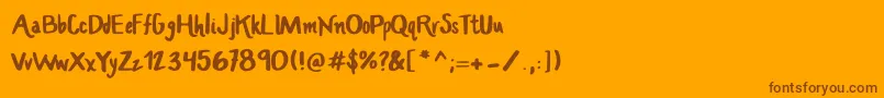 HandcraftedMaddy-Schriftart – Braune Schriften auf orangefarbenem Hintergrund